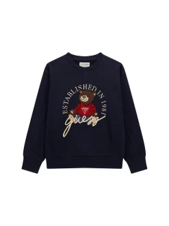 Felpa over con ricamo teddy blu