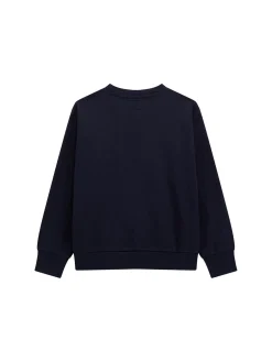 Felpa over con ricamo teddy blu