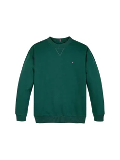 Felpa Teen con bandierina ricamata verde