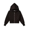 Felpa teen con cappuccio monogram nero