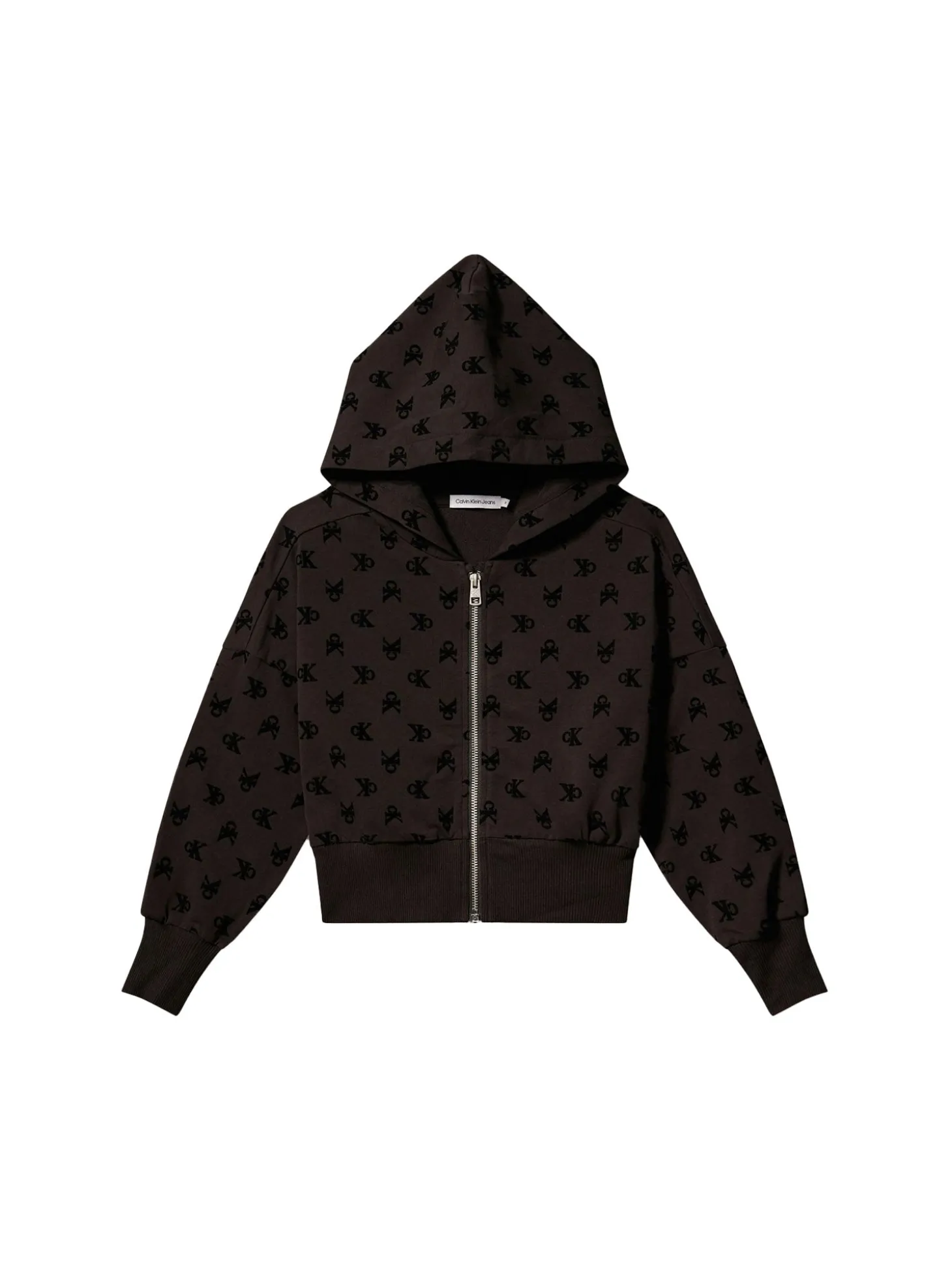 Felpa teen con cappuccio monogram nero
