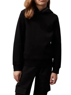 Felpa teen con cappuccio e logo Spacer nero