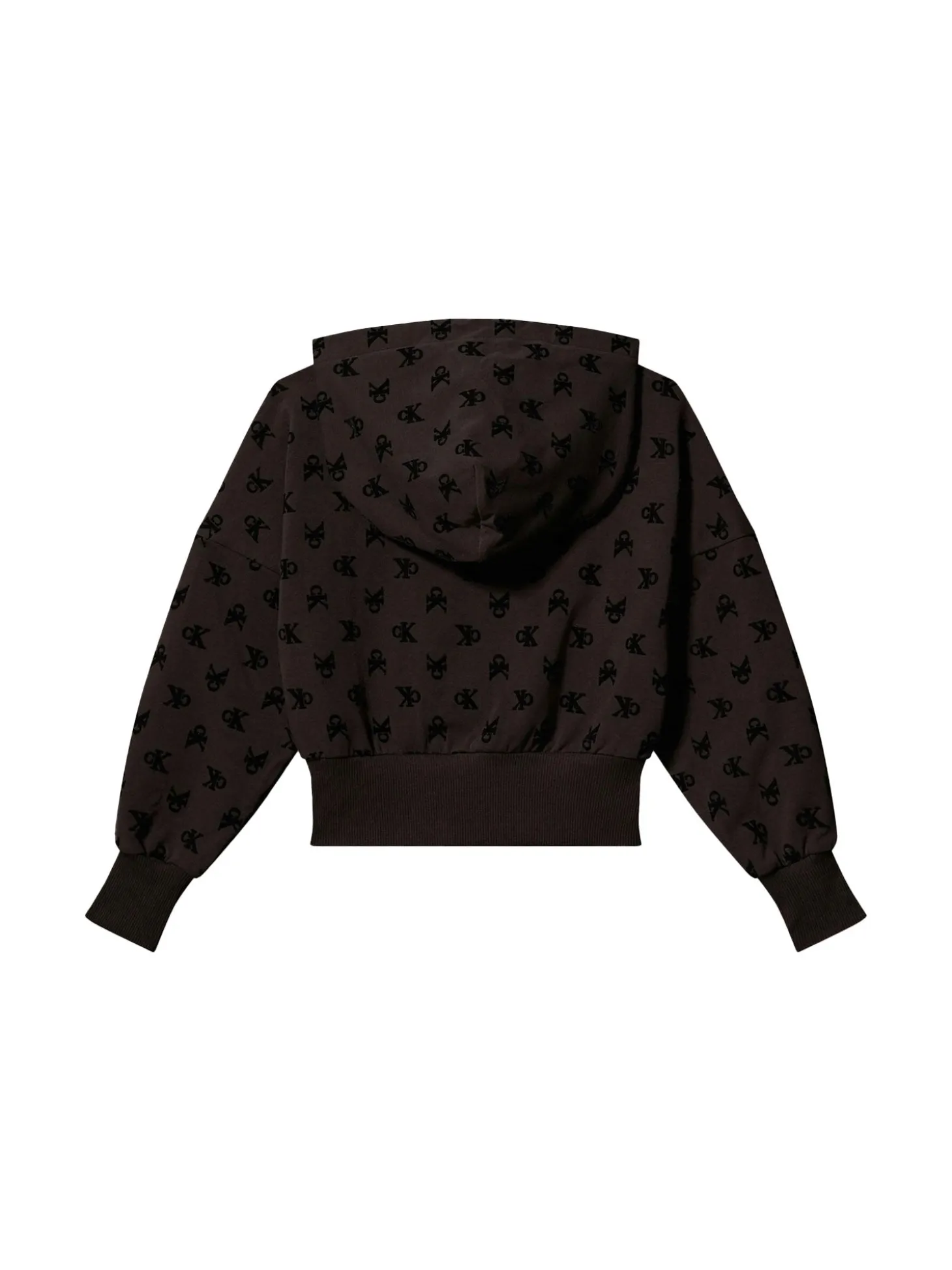 Felpa teen con cappuccio monogram nero