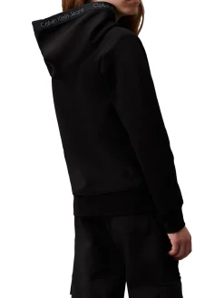 Felpa teen con cappuccio e logo Spacer nero