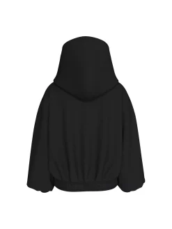 Felpa teen con cappuccio e banda logo elestica nero
