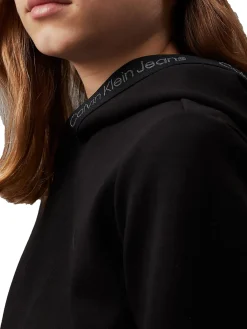 Felpa teen con cappuccio e logo Spacer nero