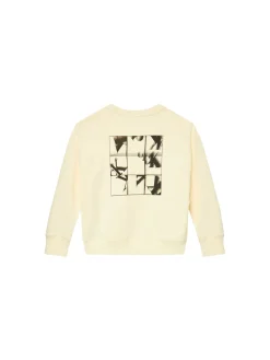 Felpa teen con stampa grafica posteriore beige
