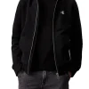 Felpa teen con zip e stampa logo nero