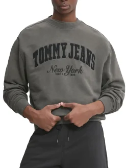 Felpa Varsity relaxed fit effetto sbiadito nero