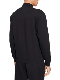 Felpa zip con patch logo gommato sul petto nero