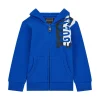 Felpa zip e cappuccio con stampa active bluette