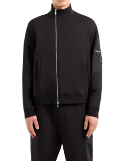 Felpa zip pocket nero