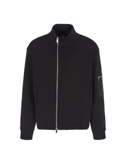 Felpa zip pocket nero