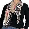 Foulard con stampa animalier corallo
