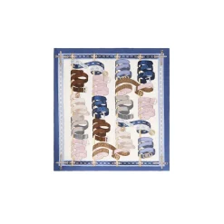 Foulard con stampa grafica blu