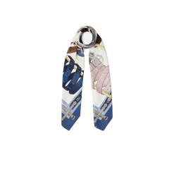 Foulard con stampa grafica blu