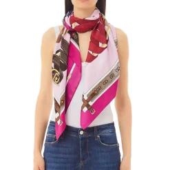 Foulard con stampa Mix Belts fucsia