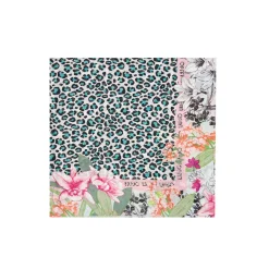 Foulard stampa animalier grigio chiaro