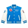 Giacca bomber college patch ricamo tigre posteriore bluette