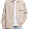 Giacca camicia di cotone taglio relaxed beige