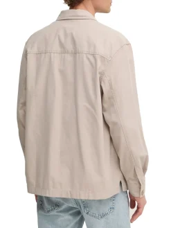 Giacca camicia di cotone taglio relaxed beige