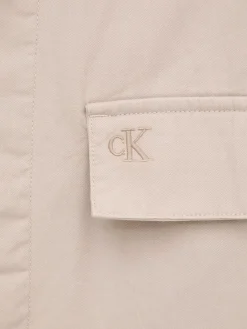 Giacca camicia di cotone taglio relaxed beige