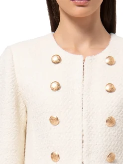 Giacca chanel in tweed crema