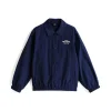 Giacca coach con logo ricamato sul petto blu
