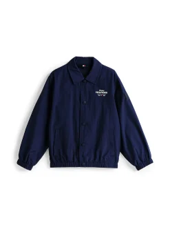 Giacca con bottoni con logo ricamato blu