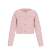 Giacca con bottoni e tasche applicate in tweed rosa