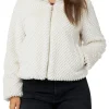 Giacca con cappuccio in ecopelliccia bianco