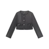 Giacca in ecopelle cropped nero