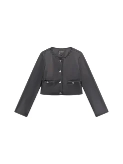 Giacca in ecopelle cropped nero