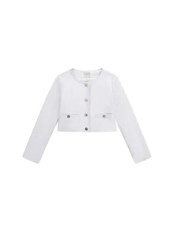 Giacca in ecopelle cropped bianco