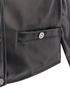 Giacca in ecopelle cropped nero