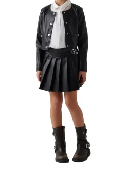 Giacca in ecopelle cropped nero