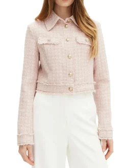 Giacca in tweed Daphnee bianco/rosa