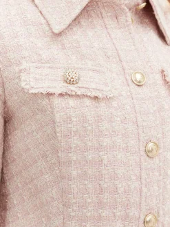 Giacca in tweed Daphnee bianco/rosa