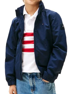 Giacca kids con zip e patch logo blu