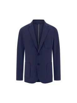 Giacca monopetto 2 bottoni Tyron tessuto tecnico blu