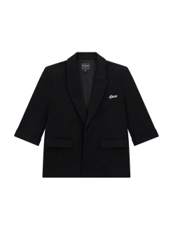 Giacca oversize punto milano bambina nero