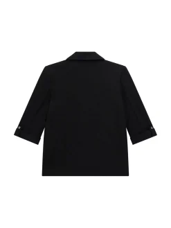 Giacca oversize punto milano bambina nero