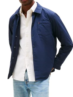 Giacca stile camicia ripiegabile blu