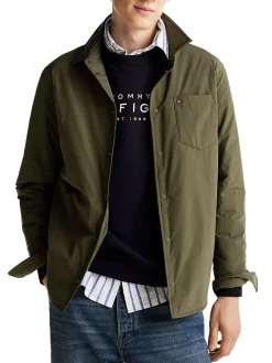 Giacca stile camicia ripiegabile verde militare