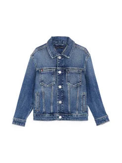 Giacca trucker oversize in denim medio