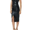 Gilet da completo con bottoni in similpelle nero