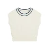 Gilet in maglia di cotone bianco