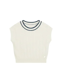 Gilet in maglia di cotone bianco