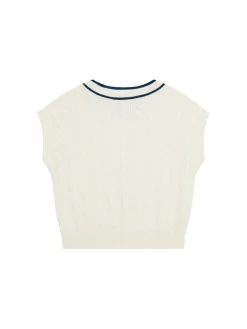 Gilet in maglia di cotone bianco