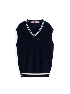Gilet junior con scollo a V blu